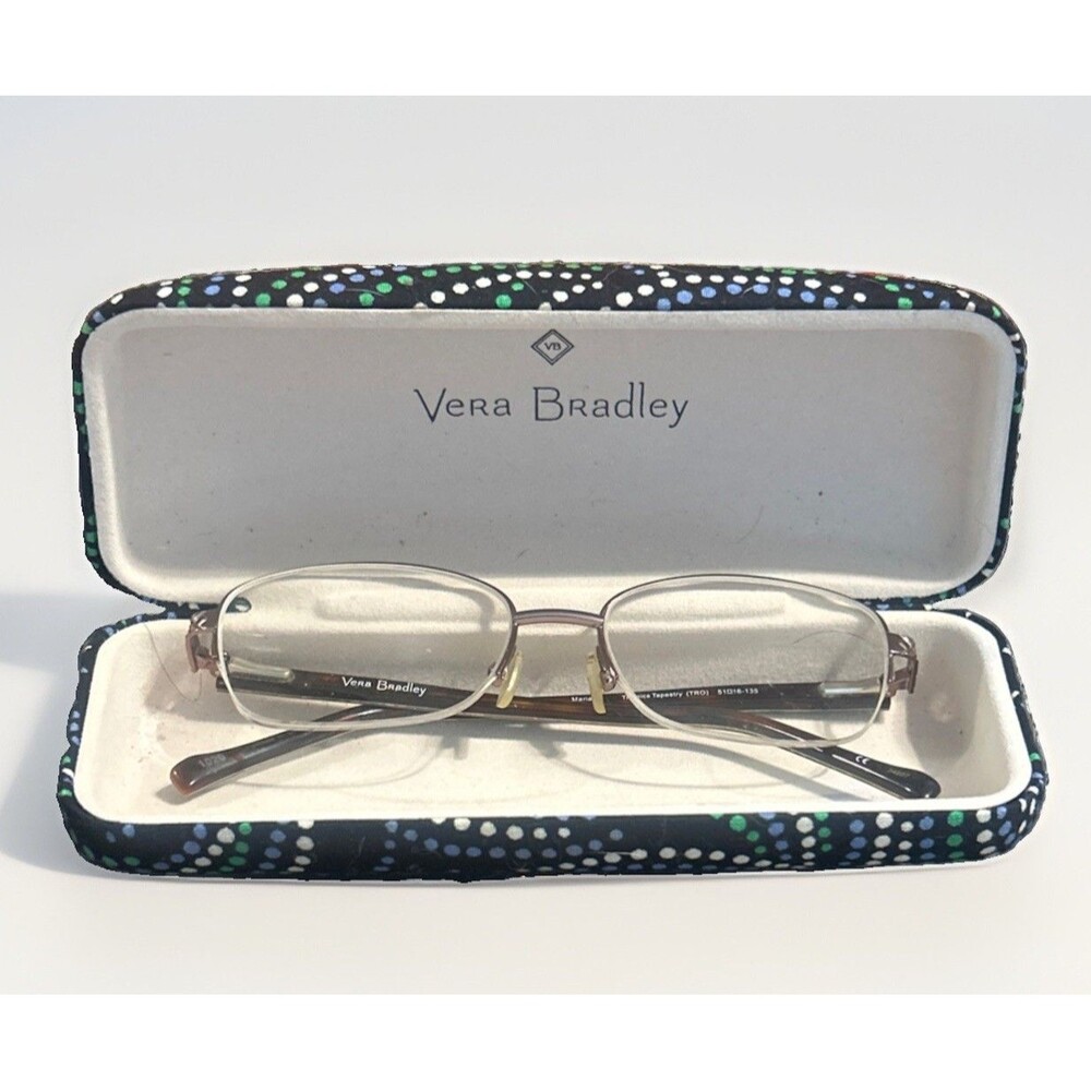 Vera Bradley Marian Tropics Tapestry TRO Eyeglass 51-16-135 Half Rim Frames Case